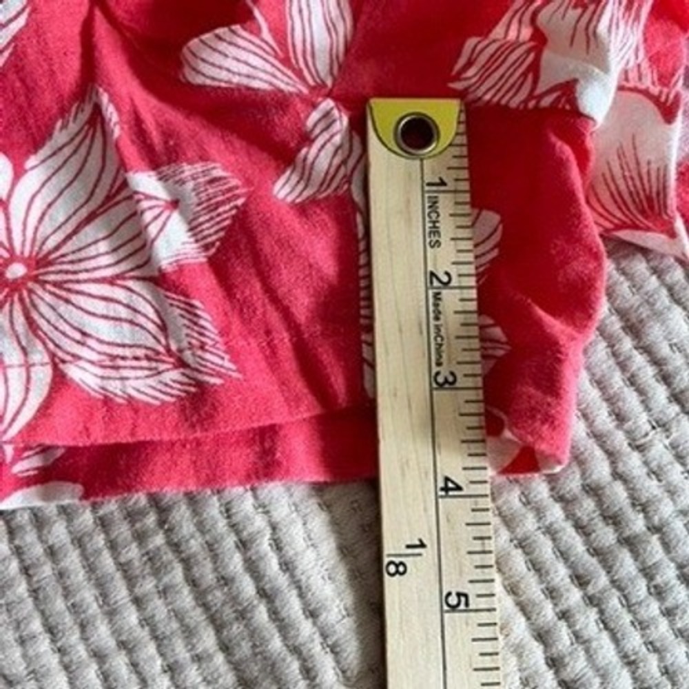 Gap Women XXL‎ Red Orange Floral Linen Blend Pull On Shorts Tropical Summer - Picture 8 of 9